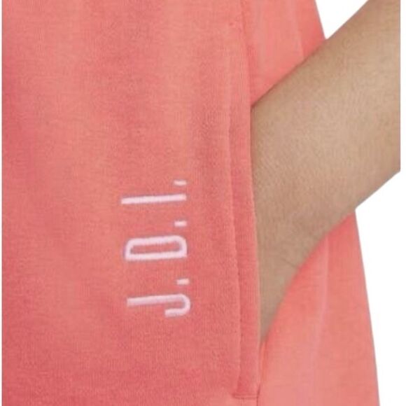 Nike Sportswear Kids' Just Do It French Terry Dress Pink Salmon Red Size Large - Picture 2 of 3